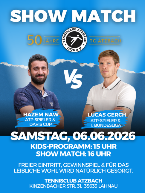 50 Jahre Tennisclub Atzbach 1976 e.V. Und das feiern wir mit euch!